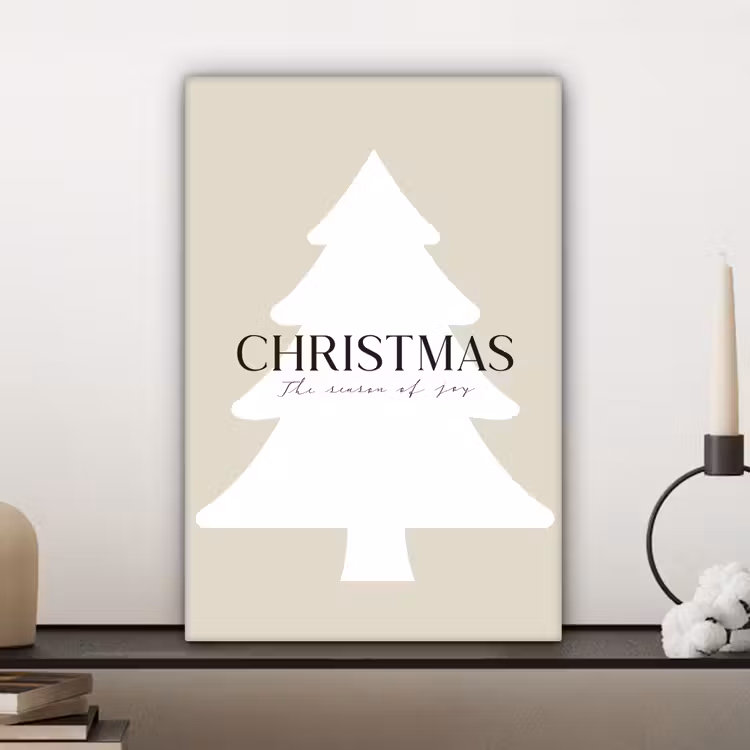 Kerstboom - Japandi - Christmas - Beige canvas 2cm klein -sfeer6