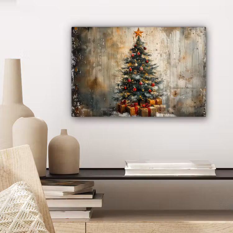 Kerstboom - Vintage - Kerst - Cadeau canvas 2cm klein -sfeer6
