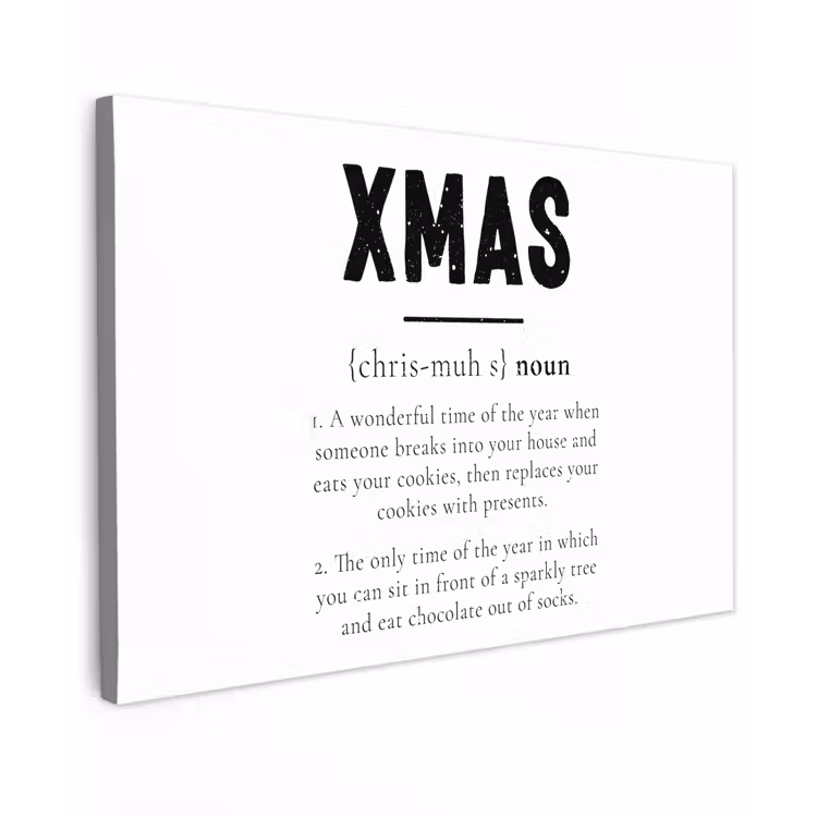 Kerst - Wit - Xmas - Quotes - Feestdagen canvas 2cm klein -z3d