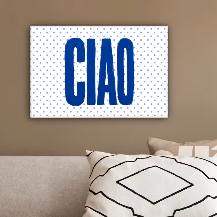Ciao - Blauw - Stippen canvas 2cm klein -sfeer3