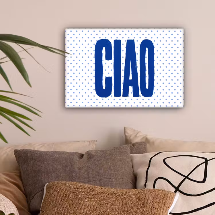 Ciao - Stippen - Roze - Wit canvas 2cm klein -sfeer1