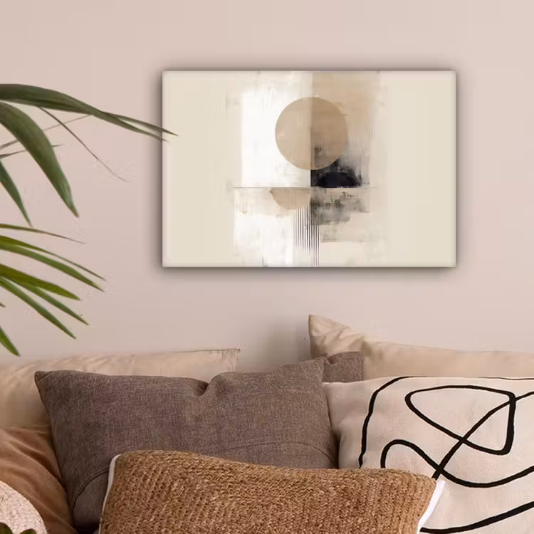 Cirkel - Compositie - Diepte - Beige canvas 2cm klein -sfeer1