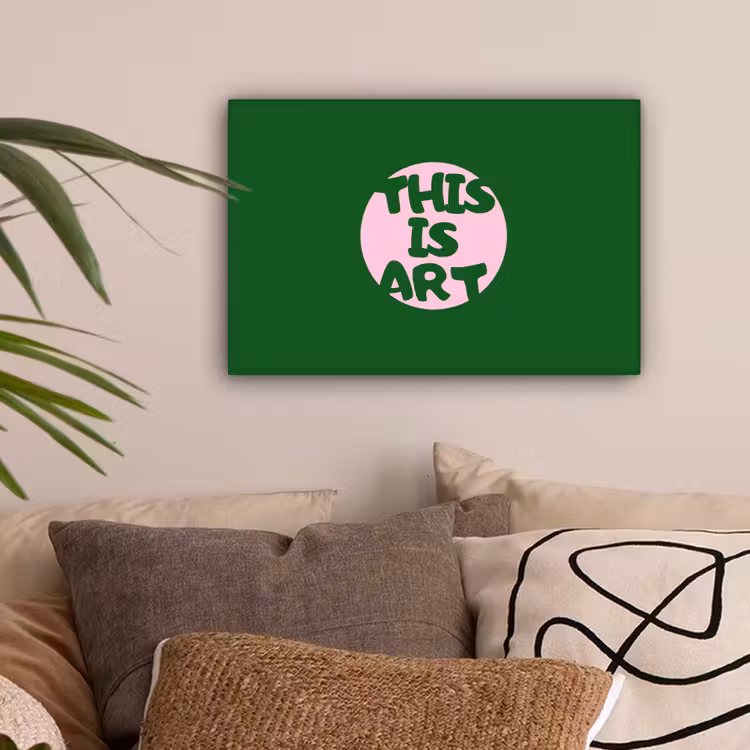 Cirkel - Roze - Tekst - Art canvas 2cm klein -sfeer1