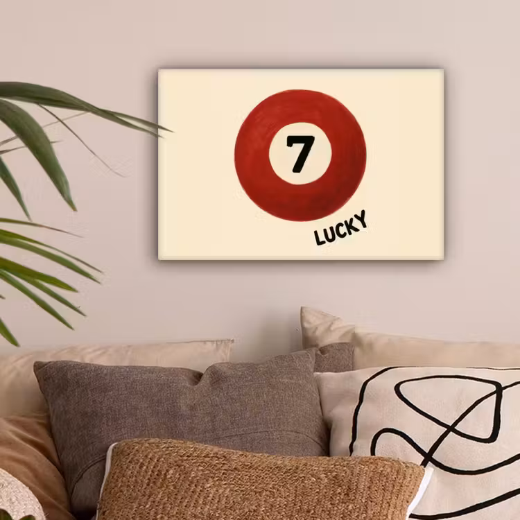 Cirkel - Zeven - Lucky - Rood canvas 2cm klein -sfeer1