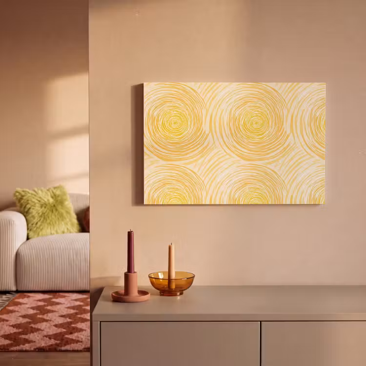 Cirkels - Abstract - Artistiek - Geel canvas 2cm klein 34 -sfeer1