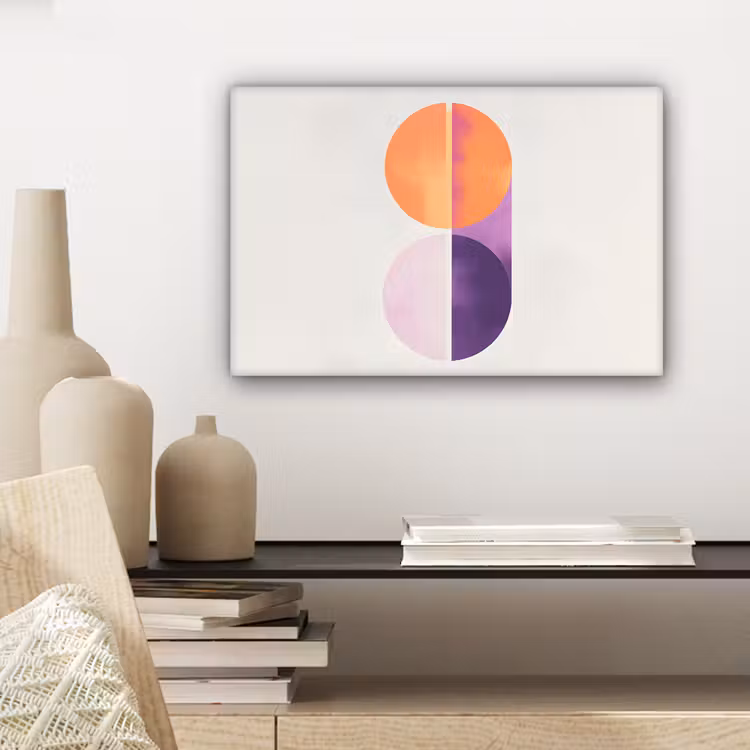 Cirkels - Abstract - Paars canvas 2cm klein -sfeer6