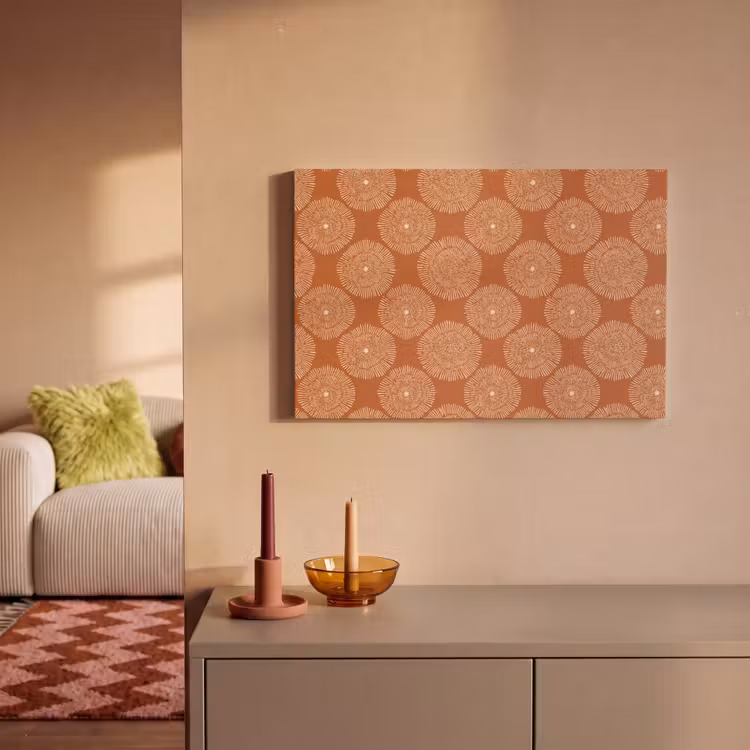 Cirkels - Grafisch - Patroon - Terracotta canvas 2cm klein 34 -sfeer1