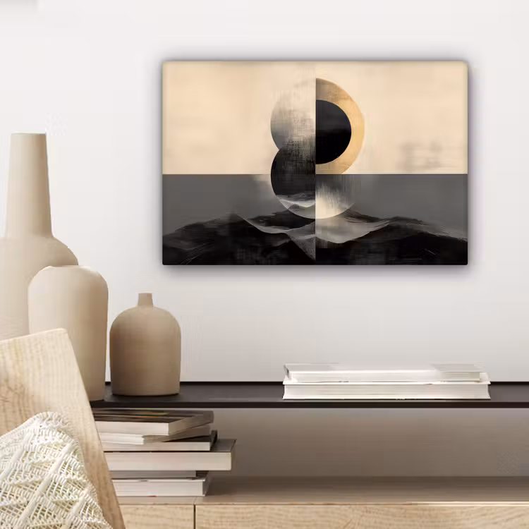 Cirkels - Schaduw - Abstract canvas 2cm klein -sfeer6