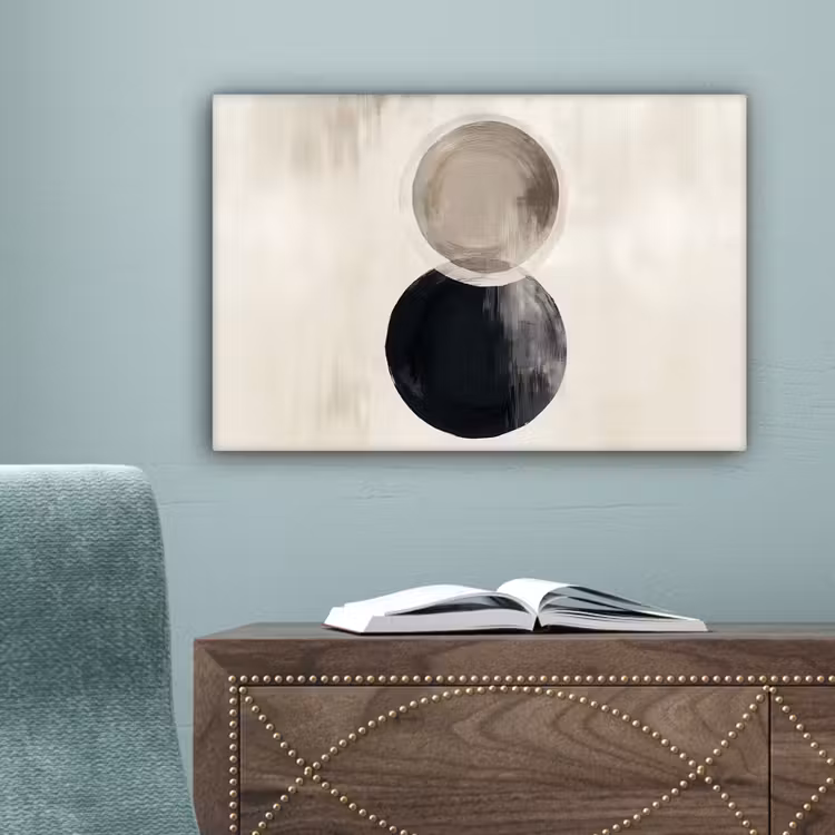 Cirkels - Vorm - Beige - Abstract canvas 2cm klein -sfeer4