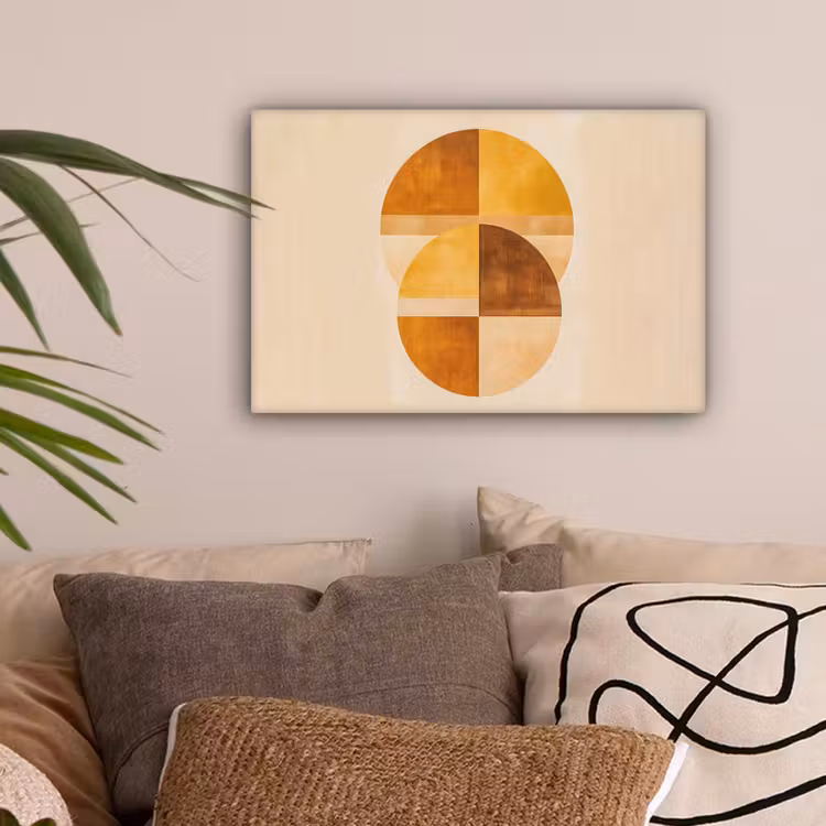 Cirkels - Geel - Minimalistisch canvas 2cm klein -sfeer1