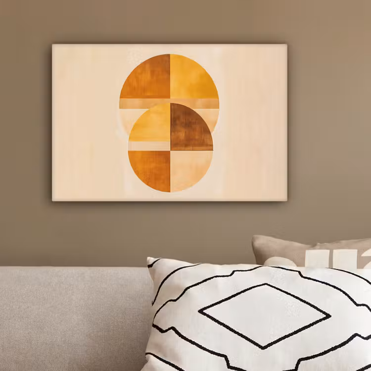 Cirkels - Geel - Minimalistisch canvas 2cm klein -sfeer3