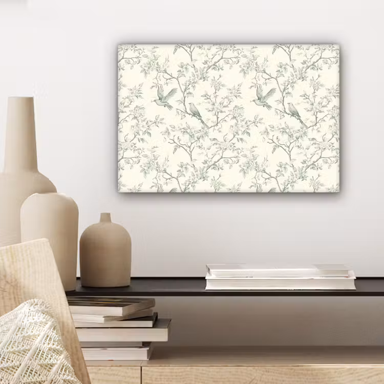 Klassiek - Vogels - Groen canvas 2cm klein 34 -sfeer6