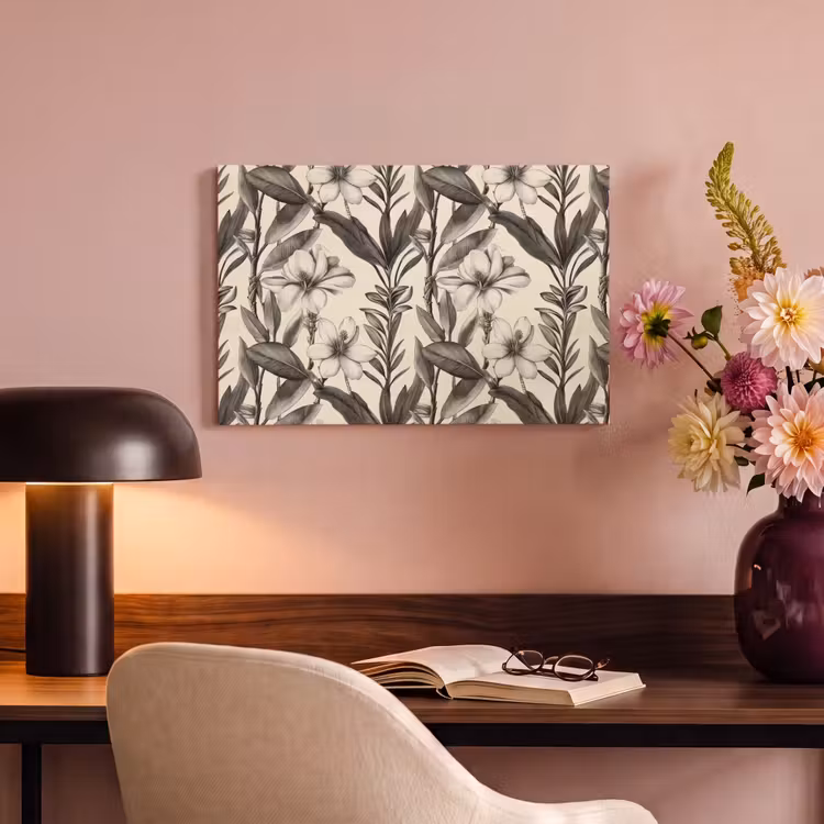 Klassiek - Botanisch - Zwart - Beige canvas 2cm klein 34 -sfeer4