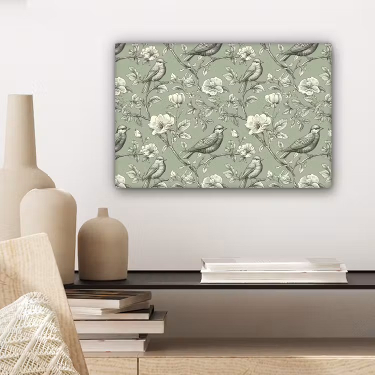 Klassiek - Botanisch - Groen canvas 2cm klein 34 -sfeer6