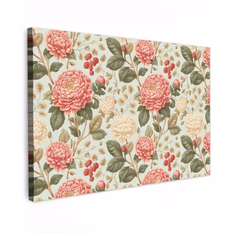 Klassiek - Botanisch - Veelkleurig canvas 2cm klein 34 -z3d