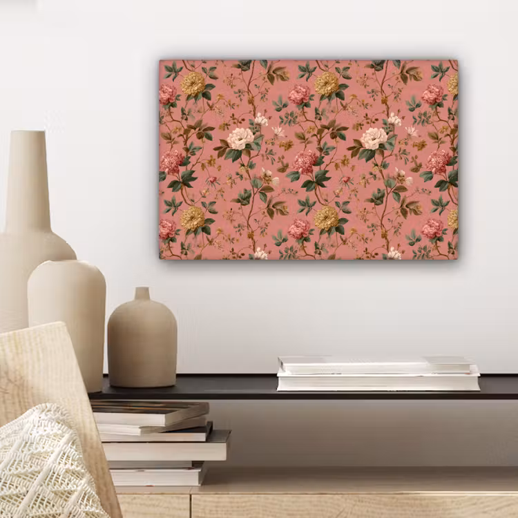 Klassiek - Botanisch - Roze canvas 2cm klein 34 -sfeer6