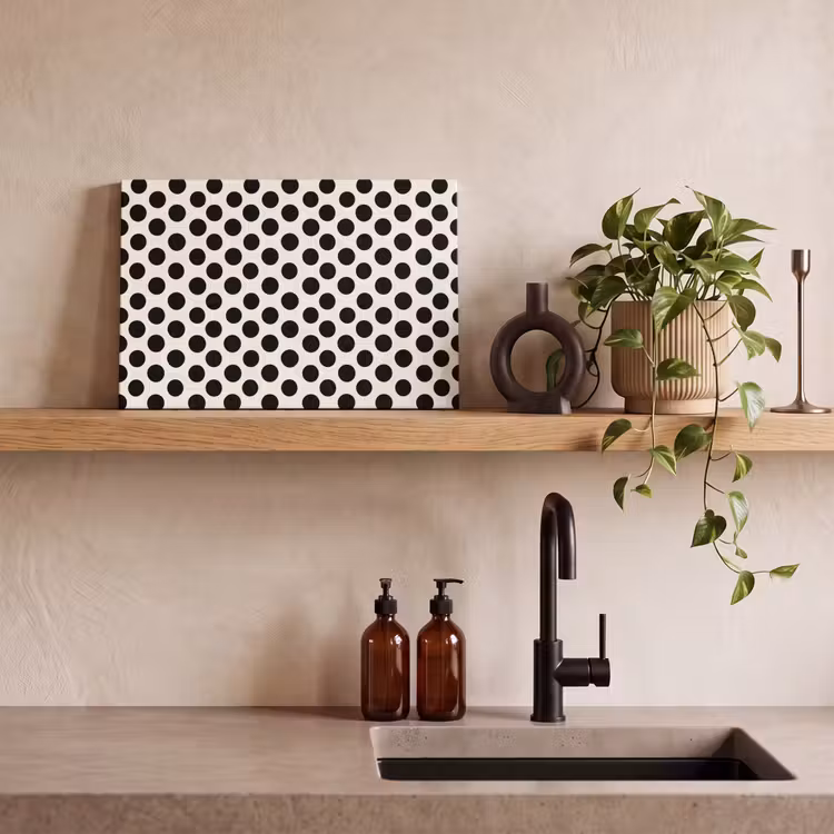 Klassiek - Stippen - Zwart canvas 2cm klein 34 -sfeer3