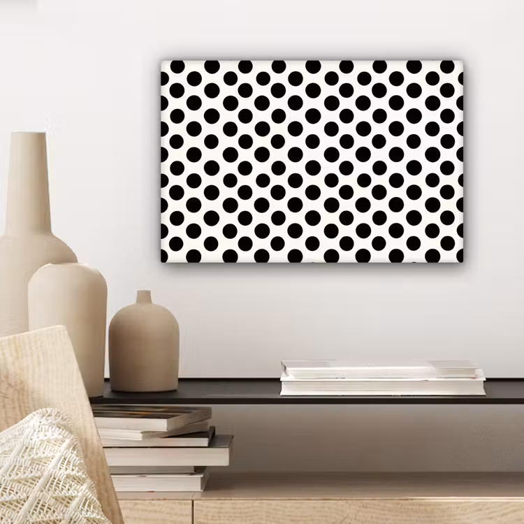 Klassiek - Stippen - Zwart canvas 2cm klein 34 -sfeer6