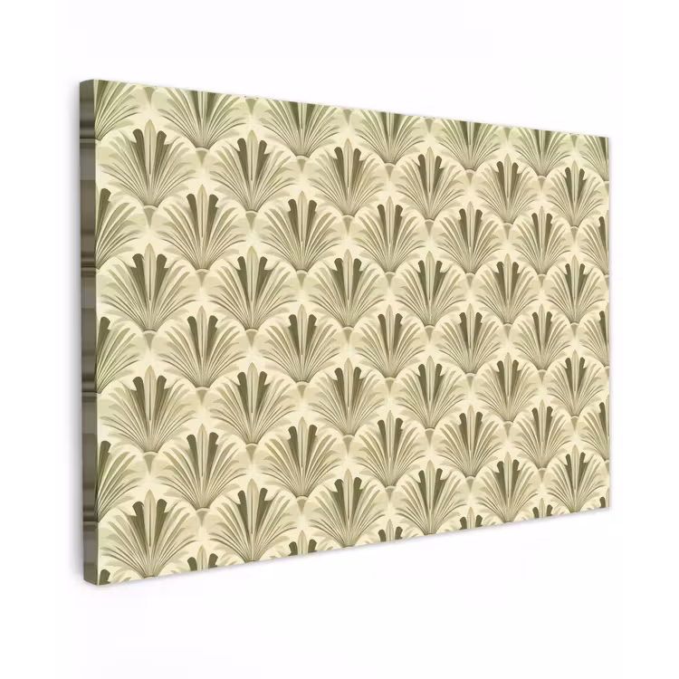 Klassiek - Waaier - Groen canvas 2cm klein 34 -z3d