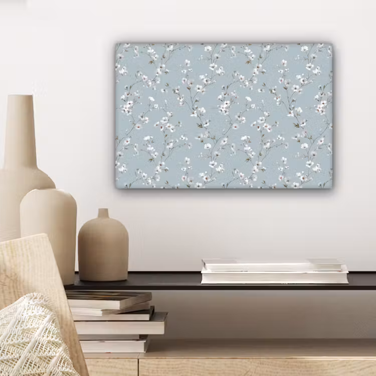 Klassiek - Bloemen - Blauw canvas 2cm klein 34 -sfeer6