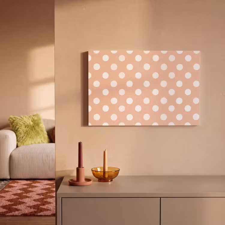 Klassiek - Polka - Perzik canvas 2cm klein 34 -sfeer1