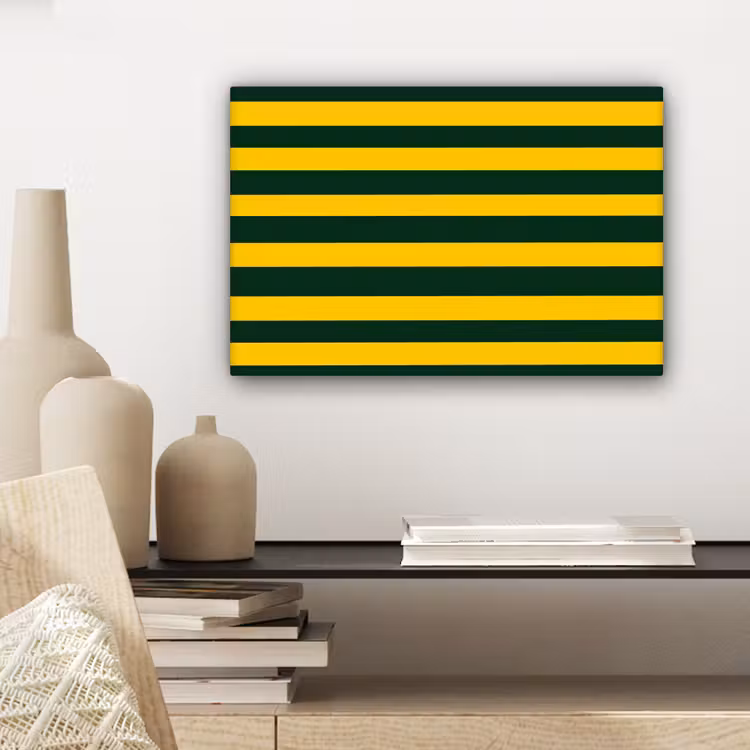 Klassiek - Strepen - Groen canvas 2cm klein 34 -sfeer6