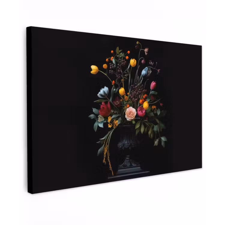 Klassiek - Vaas - Boeket - Bloemen canvas 2cm klein -z3d
