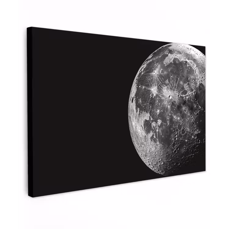 Close-up - Maan - Wit - Textuur canvas 2cm klein -z3d