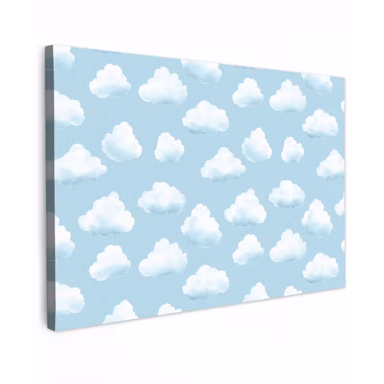 Wolken - Illustratie - Blauw canvas 2cm klein 34 -z3d