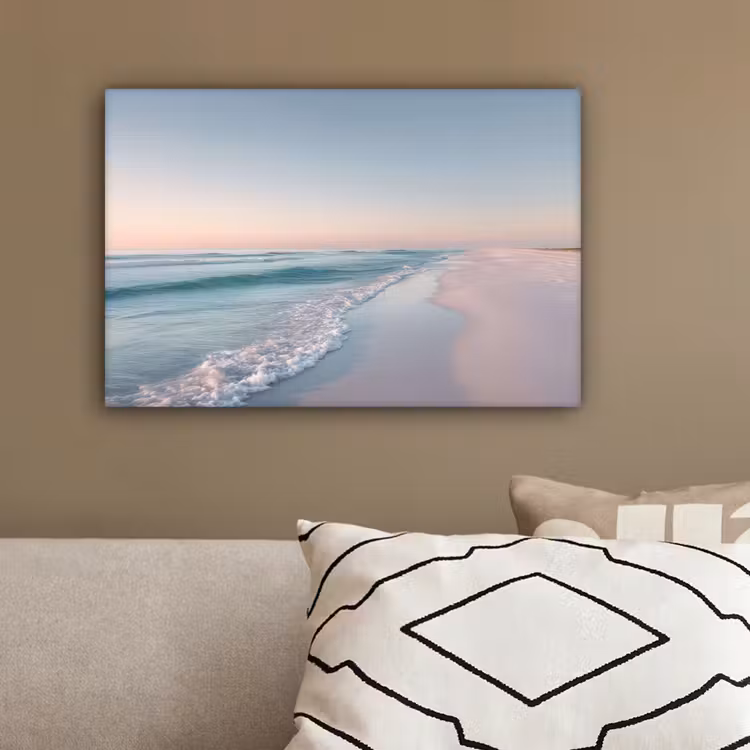 Kustlijn - Pastel - water canvas 2cm klein -sfeer3