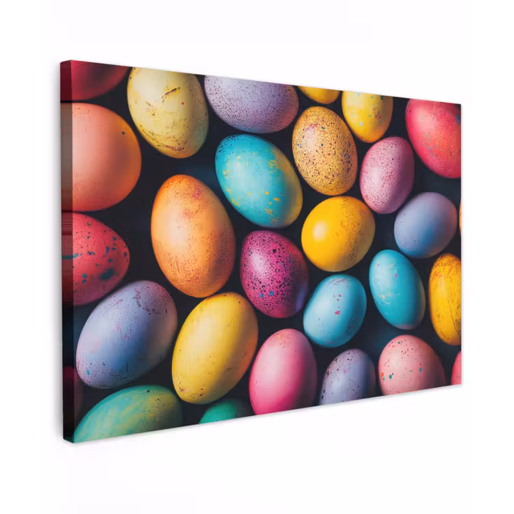 Kleurrijk - Paaseitjes - Spetters canvas 2cm klein -z3d