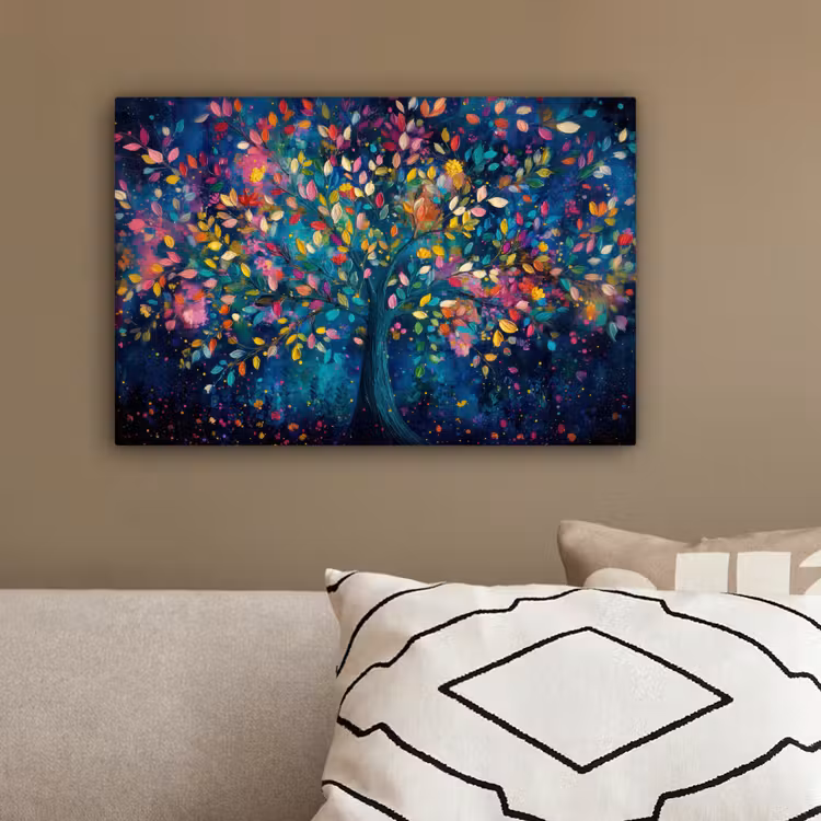Kleurrijk - Boom - Magisch - Abstract canvas 2cm klein -sfeer3