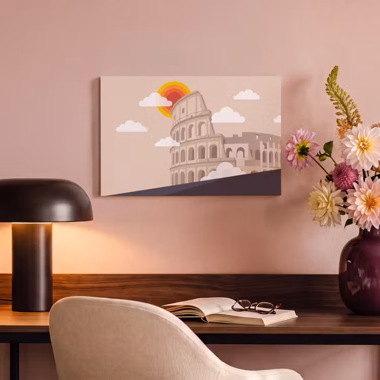 Colosseum - Zonsopgang - Rome - Architectuur - Beige canvas 2cm klein -sfeer4