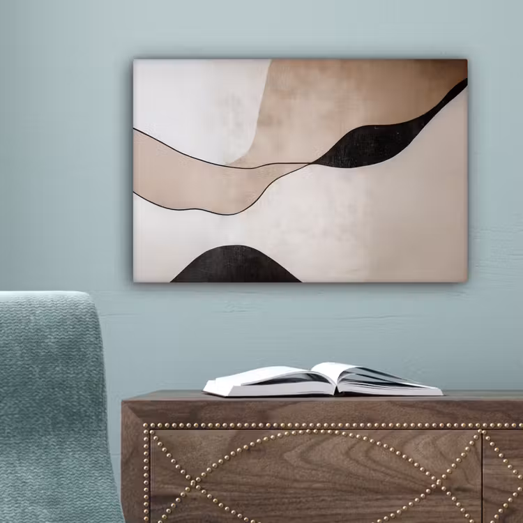 Contourlijnen - Abstracte landschap canvas 2cm klein -sfeer4
