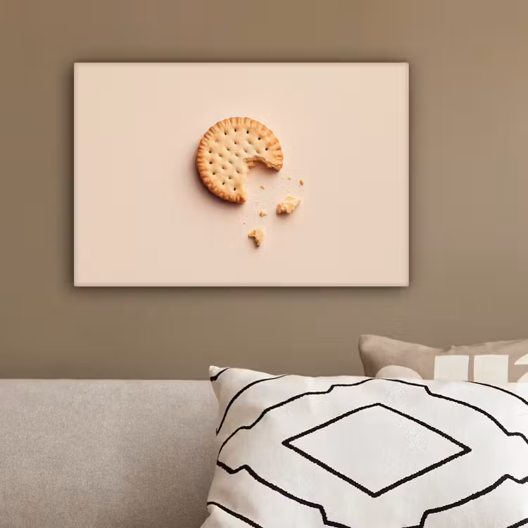 Koekje - Kruimels - beige canvas 2cm klein -sfeer3