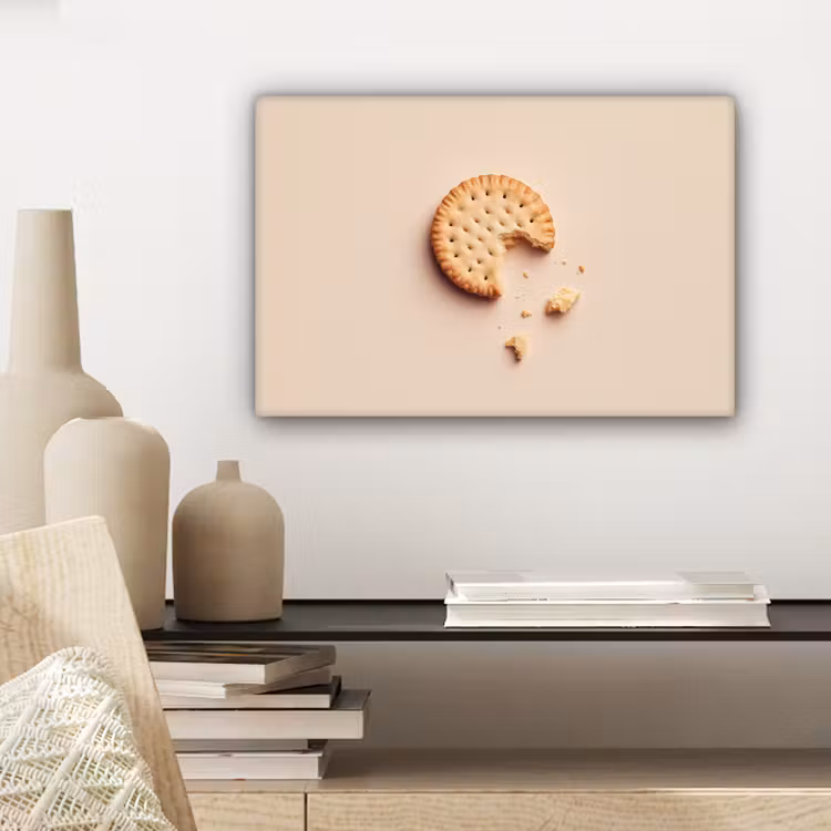 Koekje - Kruimels - beige canvas 2cm klein -sfeer6