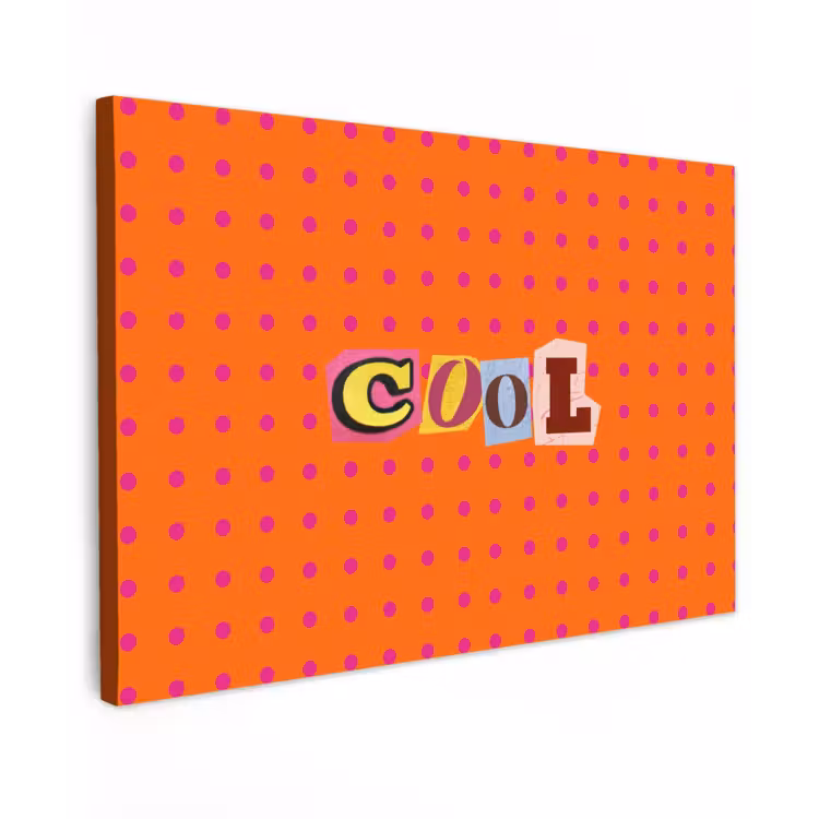 Cool - Stippen - Oranje canvas 2cm klein -z3d
