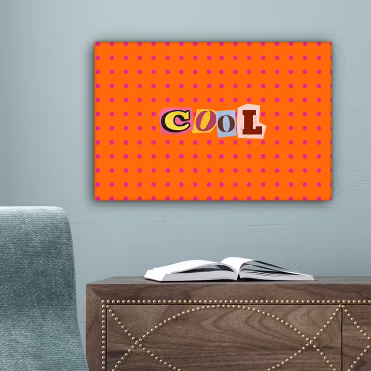 Cool - Stippen - Oranje canvas 2cm klein -sfeer4