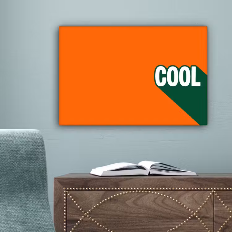 Cool - Oranje - Groen canvas 2cm klein -sfeer4