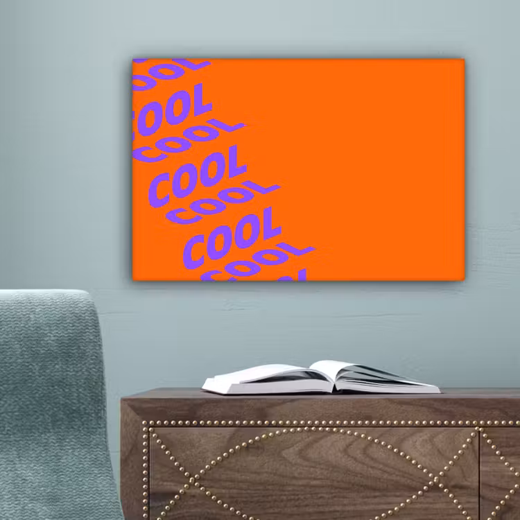 Cool - Paars - Oranje canvas 2cm klein -sfeer4