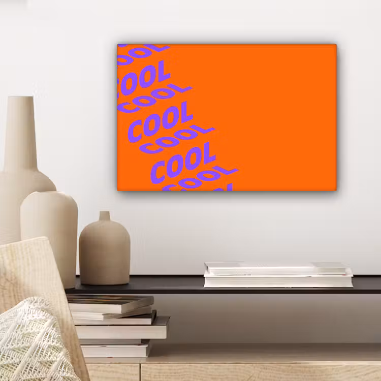 Cool - Paars - Oranje canvas 2cm klein -sfeer6