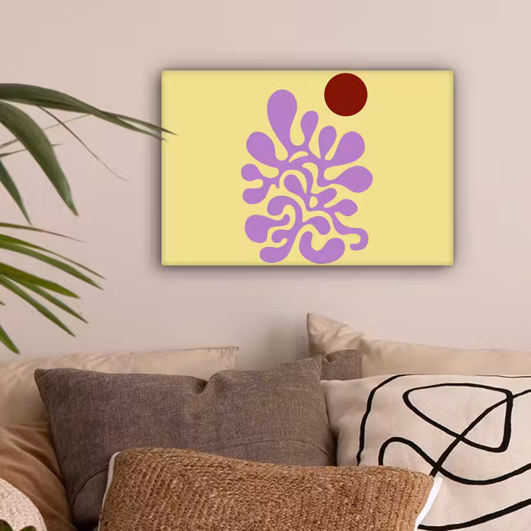 Koraal - Cirkel - Abstract - Geel canvas 2cm klein -sfeer1