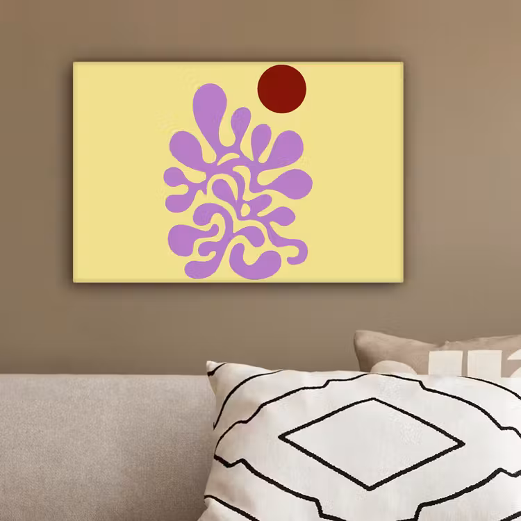 Koraal - Cirkel - Abstract - Geel canvas 2cm klein -sfeer3