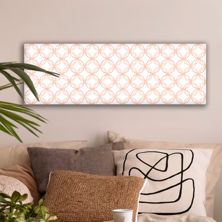 Koraalkleur - Vlechtmotief - Wit canvas 2cm klein 828 -sfeer1