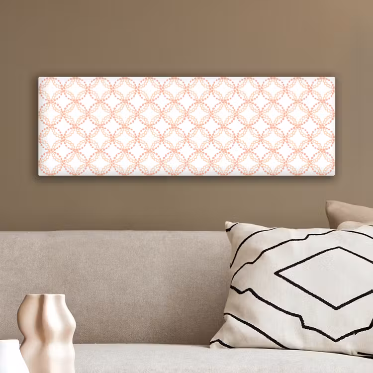 Koraalkleur - Vlechtmotief - Wit canvas 2cm klein 828 -sfeer3