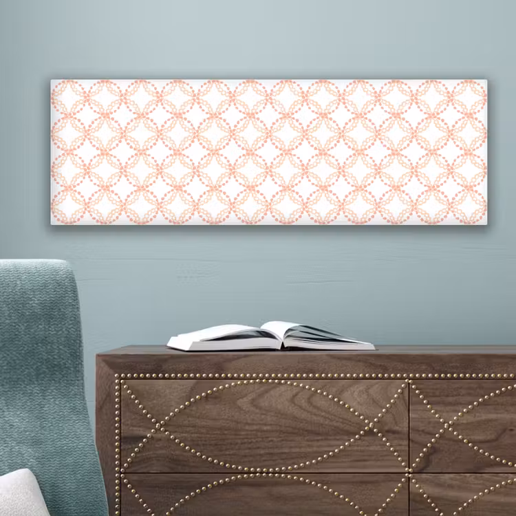 Koraalkleur - Vlechtmotief - Wit canvas 2cm klein 828 -sfeer4