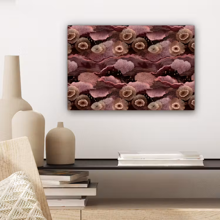 Koraal - Organisch - Roze canvas 2cm klein 34 -sfeer6