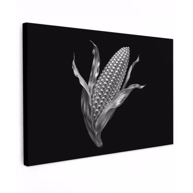 Maïskolf - Glanzend metaal - Elegant canvas 2cm klein -z3d