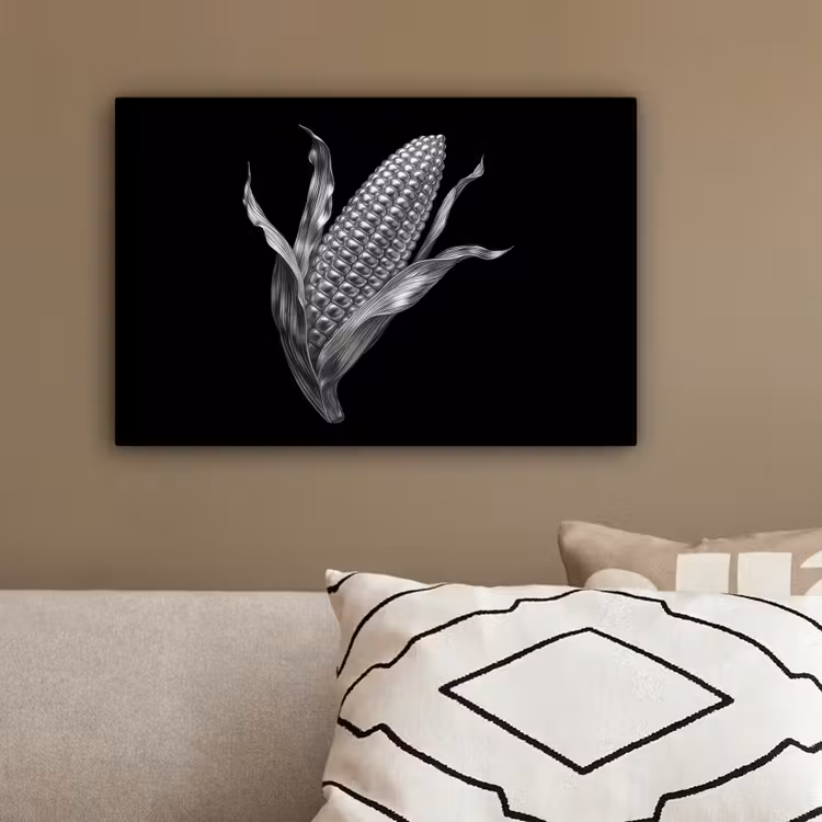 Maïskolf - Glanzend metaal - Elegant canvas 2cm klein -sfeer3