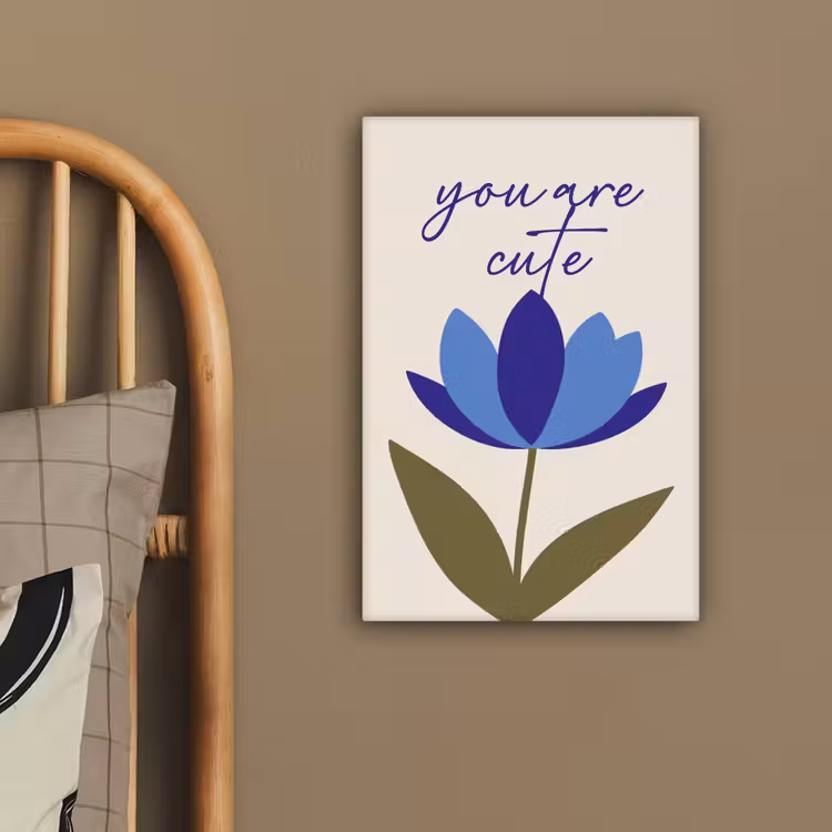 Korenbloem - Valentijn - Bloem - Blauw canvas 2cm klein -sfeer3